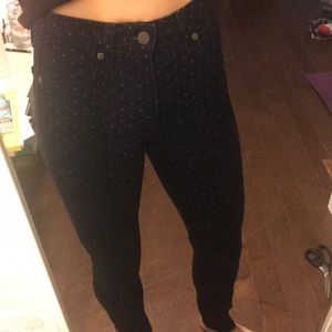 PAIGE Polka Dot Hoxton Ankle Zip Jeans 24